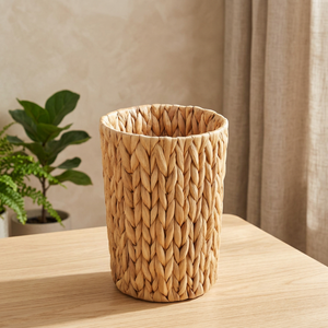 Round Handmade Water Hyacinth Woven Storage <b>Basket</b> Bohemian Style For <b>Bathroom</b> Neatening 1-3L Capacity Single Tier - Product Image 2