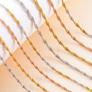 Collana a catena piatta a spirale in acciaio inossidabile da 1,5 mm/2 mm/2,5 mm, colore argento/oro/rosa, <span class=keywords><strong>per</strong></span> donna e uomo, idea regalo. - Product Image 1