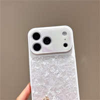 Coque de téléphone en époxy à motif de coquillage irisé, élégante et rêveuse, pour iPhone 18 17 Pro Max 16 15 14, couleur pastel dégradée, protection intégrale