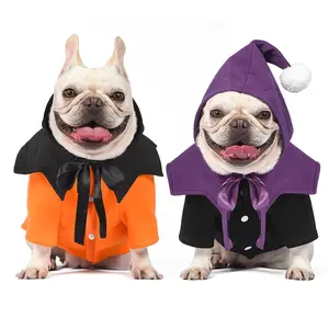 Mode En Gros Halloween Drôle Polaire Chien Hoodies Pet Vêtu Pour Chien Chat Chaud Hiver Chien Manteau