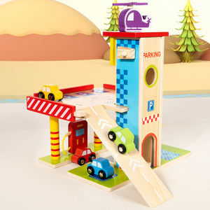 Maison de jeu <span class=keywords><strong>en</strong></span> <span class=keywords><strong>bois</strong></span> pour enfants Simulation Parking <span class=keywords><strong>Grand</strong></span> assemblage à trois couches Voiture Piste coulissante Avion <span class=keywords><strong>Jouet</strong></span> de levage - Product Image 4
