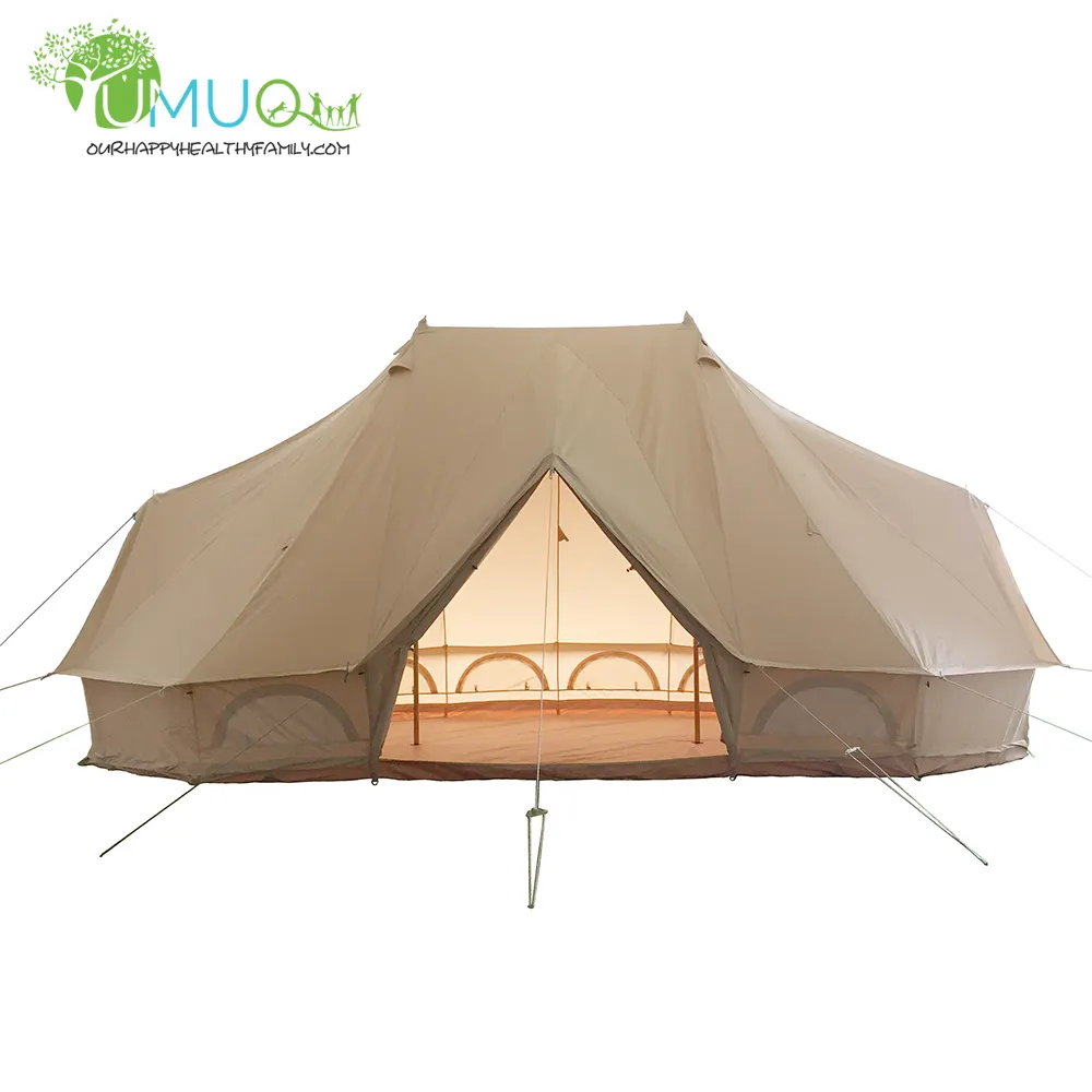 YumuQ Storage Oxford 12 Men Green Waterproof Luxury Outdoor Easy Up Large Star 5m Canvas Inflatable Wall Lotus Bell Tent