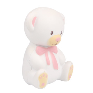 Pu Foam Teddy <b>Bear</b> Toy With <b>Pink</b> Bow Slow Rebound Fidget Toy For Kids 2 To 4 Years Unisex - Product Image 3