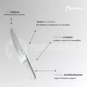 Cuchillo de Chef Profesional Shorbull Acero Inoxidable 10 Pulgadas 25 cm Blanco - Product Image 4
