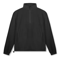 Logo personnalisé Nylon Polyester Doux Séchage Rapide Quart Zip Pull Léger Imperméable Gym Sports Veste de Course pour Hommes