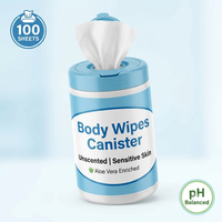 Lingettes corporelles non parfumées pour peaux sensibles, en boîte, à l'aloe vera, hydratantes et nettoyantes