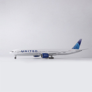 Modèle d'avion simulé Boeing B777 United Airlines à l'échelle 1/157, 47 cm, avion <span class=keywords><strong>de</strong></span> ligne d'aviation civile United avec lumières et train d'atterrissage - Product Image 4