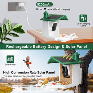 Mangeoire à oiseaux intelligente automatique et écologique Caméra <span class=keywords><strong>nichoir</strong></span> en plastique contrôlée par l'application Alimenté par batterie pour attirer les mangeoires pour animaux de compagnie - Product Image 5