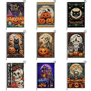 क्रॉस-बॉर्डर नए हेलोलीन पॉलिएस्टर आयताकार पृष्ठभूमि कपड़े सजावट उद्यान ध्वज बैनर जोड़े उत्सव मृत बार ध्वज - Product Image 5