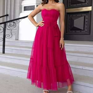 Vestido Formal de Lujo para Mujer, Tallas XS-L, Sin Mangas, Hombros Descubiertos, Falda Linda para Chica, Sexy, Casual, con Malla y Volantes, Vestido Largo para Boda, Fiesta de Graduación - Product Image 5