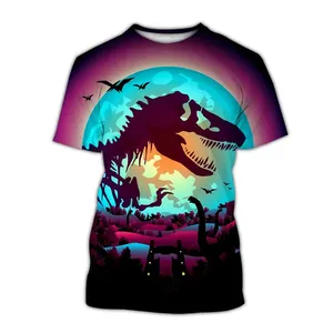 Unisex Jurassic Thế Giới Giản Dị Hàng Đầu Thời Trang Mát Mẻ T-Shirt 3D In Ấn Khủng Long T-Shirt Tops Mùa Hè Phim Hoạt Hình Đồ Họa Người Đàn Ông Của Quần Áo