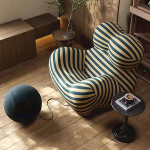 Sillón Individual Moderno de Ocio, Esponja Totalmente Comprimida, Puff con Forma Especial para Abrazar como una Madre, Tela para Sala de Estar - Product Image 3