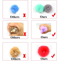 Pompon de luxe DIY de 13 cm en fausse fourrure de renard naturelle, boule de chapeau faite à la main avec fermoir à pression