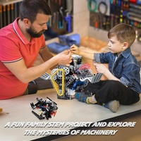 Bloques de Construcción de Motor V8, 665 Piezas, Modelo de Juguete, Experimento Físico, Control Remoto por Aplicación, Kit de Construcción de Motor de Ingeniería