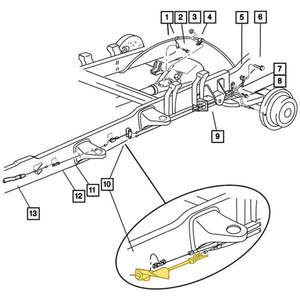 Tensor del cable del freno de estacionamiento Dodge Ram 52008437AE para modelos 1500 2500 de 2000-2002, pieza de repuesto del ajustador de freno de hierro - Product Image 4