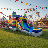 Nouvelle conception de château gonflable pour fêtes, blocs de construction Leggo, château gonflable, toboggan combiné, château de saut