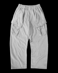 Cut And Sew 100% Cotton Fleece Sweatpants Heavyweight Oversized Streetwear Double Angle Pockets Oem Cargo <b>Joggers</b> Wholesale - Product Image 5