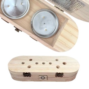 Zapatos de madera para moxibustión, calentadores de pies de madera maciza con varillas de moxa para uso doméstico - Product Image 5