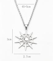 Collier Soleil et Lune, Bijou Étanche et Anti-ternissement, Plaqué Or, Motif Lune et Étoile
