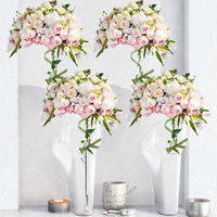 Geetery – Lot de 4 grands vases en acrylique, centres de table de mariage, colonnes transparentes pour fleurs, décorations de table géométriques et élégantes