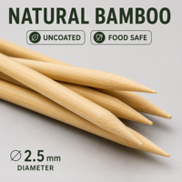 Bâtonnets de bambou de qualité supérieure, surface lisse polie, pour bonbons, pommes, fruits, fontaines de chocolat, brochettes de bambou pour barbecue