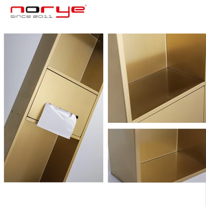 <span class=keywords><strong>Niche</strong></span> de <span class=keywords><strong>douche</strong></span> murale gain de place en acier inoxydable 304 finition satinée Norye avec distributeur de papier toilette pour hôtels - Product Image 5