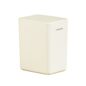 Fasetion Trash Can 15L Cream White Flip Top Lid Square <b>Plastic</b> <b>Kitchen</b> Living Room Bedroom Use - Product Image 3