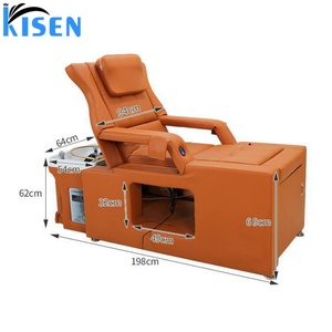 KISEN Factory Custom Salon Hair Wash Head Spa <b>Bed</b> Electric Backrest Lift Pedicure Massage Chair Good Quality Shampoo <b>Bed</b> - Product Image 2