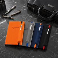 Carnet de notes A5 avec couverture en similicuir, aspect de haute qualité, vente en gros, bloc-notes de bureau, emplacement pour stylo, avec logo, cadeau