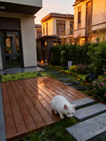 Kit complet de terrasse moderne en co-extrusion, composite bois-plastique (WPC) décoratif d'extérieur, gaufrage 3D, résistant à l'humidité