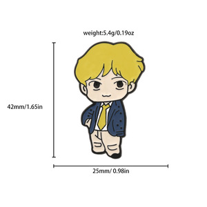 Bán Buôn Dễ Thương Phim Hoạt Hình <span class=keywords><strong>BTS</strong></span> <span class=keywords><strong>Pins</strong></span> Kẽm Hợp Kim Huy Hiệu Anime Pin Trâm Men Ve Áo Pin Ba Lô Quần Áo Đồ Trang Sức Quà Tặng Cho Trẻ Em - Product Image 3