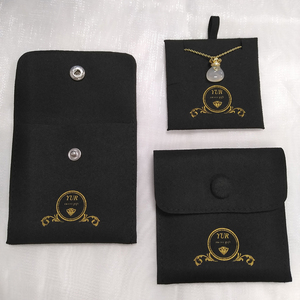 Bolsa de Joyería de Gamuza Rosa con Logotipo Grabado, con Caja y Almohadilla Interior, Bolsas de Joyería de Microfibra de Gamuza - Product Image 3