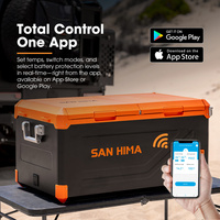 SAN HIMA 45L 60L 95L Réfrigérateur-congélateur de voiture à double zone, contrôle par application, compresseur LG, 12V 24V 240V avec éclairage LED pour camping, voyage, camion