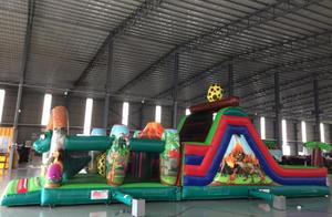 Pista <span class=keywords><strong>de</strong></span> obstáculos inflable para niños, parque temático Jurásico <span class=keywords><strong>de</strong></span> dinosaurios <span class=keywords><strong>de</strong></span> 42 pies <span class=keywords><strong>de</strong></span> longitud, para exteriores - Product Image 4