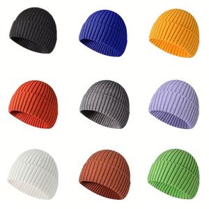 Manufacturer Custom Logo Embroidery Beanie Waffle Beanies Thick Warm Casual Ski Winter <b>Hats</b> Soft Winter <b>Hat</b> Knitted - Product Image 2