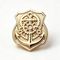 Insignia Náutica Victory Star Shield, Moderna y Tradicional, de Metal, Esmaltada por Ambos Lados, Impresa con UV, Coleccionable para Veteranos