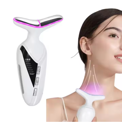 7 Colour Modes Light Microcurrent Facial Device USB Powered Household Use Portable Neck Face Massager Double Chin Skin Care Face