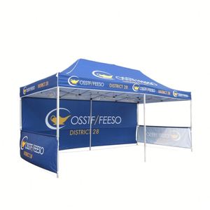 Tente de salon professionnelle extérieure double couche avec cadre en aluminium 10x20, logo personnalisé, toile Oxford/toile imperméable en caoutchouc moulé à l'air argenté - Product Image 1