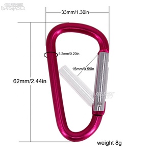 Barato OEM/ODM 7 D 62mm * 37mm en forma de resorte de aleación de aluminio anillo de Metal ganchos a presión mosquetón - Product Image 2