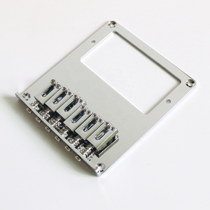 Puente de <span class=keywords><strong>Guitarra</strong></span> Moderno Cromado de Acero/Aleación de Zinc, Acabado Pulido, Diseño Duradero de 6 Selletas, <span class=keywords><strong>para</strong></span> Pastillas Humbucker - Product Image 5