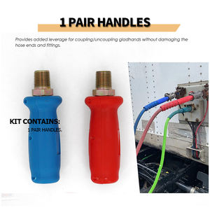 Ensemble de poignées d'extension en poly Gladhands rouge et bleu Outils de véhicule d'attelage plus faciles pour camions et remorques - Product Image 5
