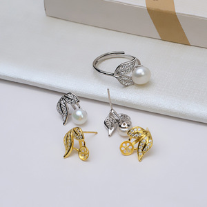 S925 <b>Silver</b> Butterfly <b>Earrings</b> with <b>Pearls</b> Simple DIY Semi-Finished Crystal Accessories Personalized Fashion Jewelry - Product Image 5