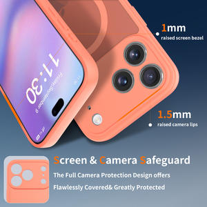 Funda Magnética <span class=keywords><strong>de</strong></span> Fábrica con Acabado Mate y Tacto <span class=keywords><strong>de</strong></span> Piel para iPhone 17 16 15 14 Pro Max 17 Air con Protector <span class=keywords><strong>de</strong></span> Lente y Cubierta para Celular - Product Image 4