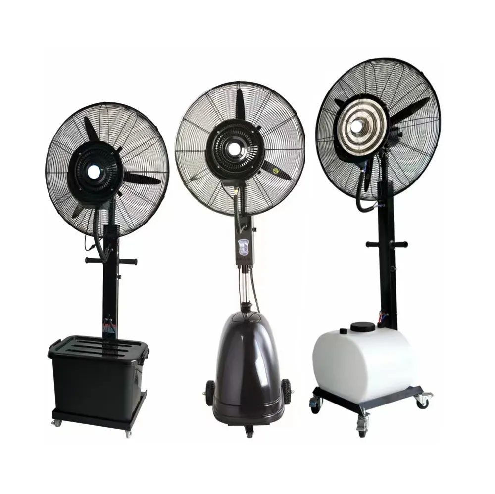 Aangepaste Commerciële Hogedruk Elektrische Luchtkoelstandaard Ventilator Indoor Industriële Waterspray Mistventilator Voor Werkplaats