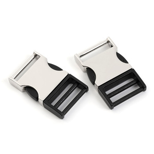Side Release Buckle Zinc Alloy Silver Adjustable <b>Webbing</b> For Bags Durable Hardware Accessory - Product Image 2
