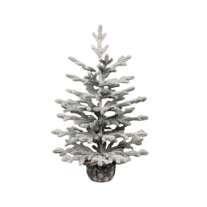 Árbol de Navidad de Pino Flocado con Base, Altura 75 cm - Product Image 1