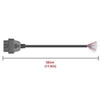 OBD-II OBD2 16 Pin Female to to End Open Plug Wire Round Extension Connector Diagnostic Cable(11.8in/0.3m)