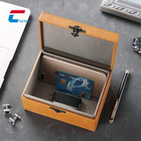 Boîte Faraday en cuir PU grande capacité, boîte de blocage RFID, bloqueur de signal de clé de voiture, boîte de rangement antivol pour téléphones, cartes, clés
