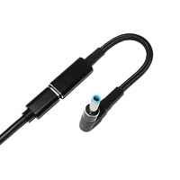 Nylon noir tressé Super Durable type-c à DC 4.5*3.0MM pour ordinateurs portables HP 4530 100W adaptateur de charge