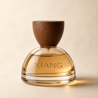 Atomiseur cosmétique en verre de 30 ml et 100 ml en gros avec capuchon en perles de bois naturel, vaporisateur vide pour parfum à fine brume